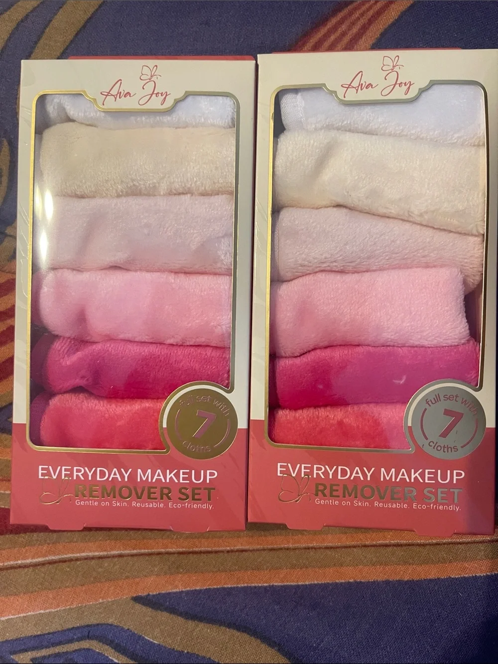 Everyday Makeup Remover Cloth Set – Pink & Cream Reusable Cloths
